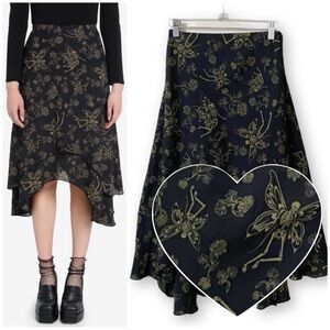 Thorn & Fable Skeleton Fairy Chiffon Tiered Midi Skirt Size XL whimsigoth